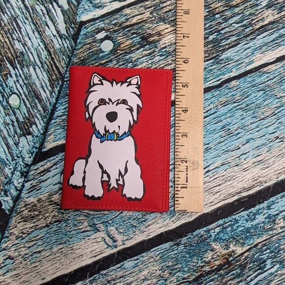 Marc Tetro "I Love My Westie" Red passport card holder wallet - Picture 6 of 7